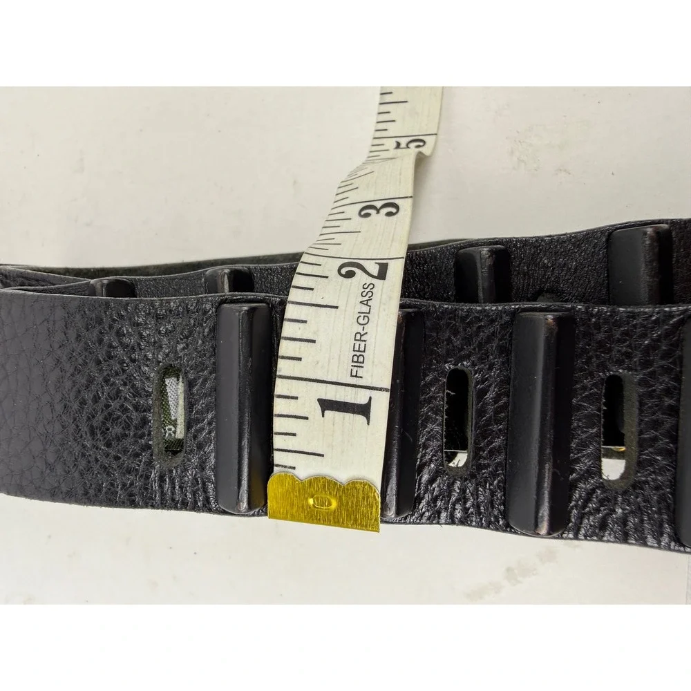 Brave Beltworks Mens Black Leather Studded Belt Size 34 Punk Rock Goth Y2K